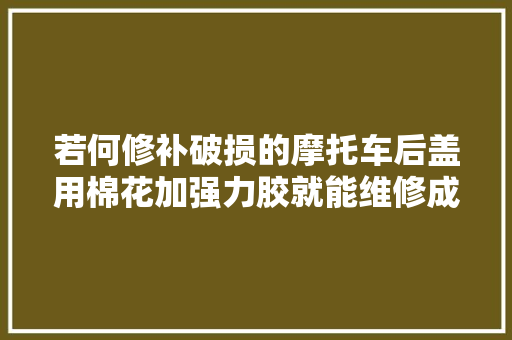 若何修补破损的摩托车后盖用棉花加强力胶就能维修成跟新
