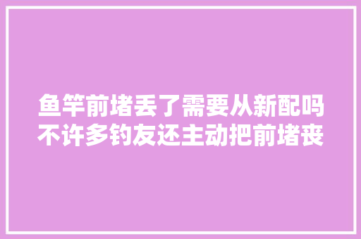 鱼竿前堵丢了需要从新配吗不许多钓友还主动把前堵丧失落