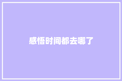 感悟时间都去哪了 休闲娱乐