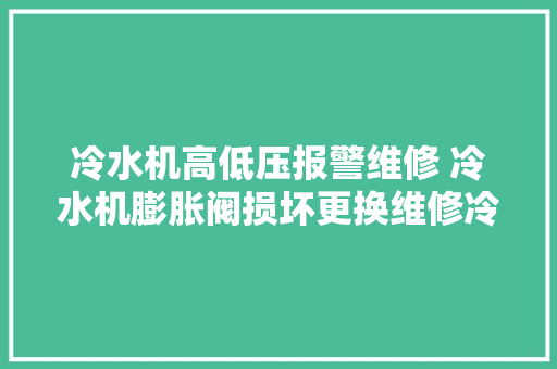 冷水机高低压报警维修 冷水机膨胀阀损坏更换维修冷水机E1 E2