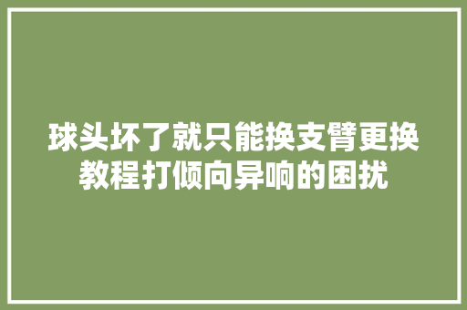 球头坏了就只能换支臂更换教程打倾向异响的困扰