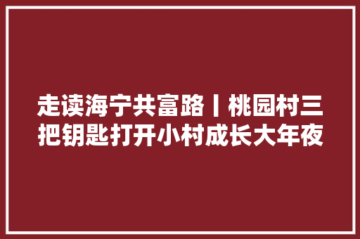 走读海宁共富路丨桃园村三把钥匙打开小村成长大年夜空间  第1张