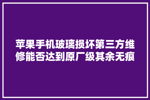 苹果手机玻璃损坏第三方维修能否达到原厂级其余无痕修复