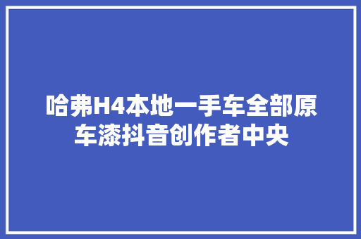 哈弗H4本地一手车全部原车漆抖音创作者中央