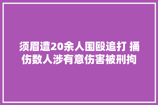 须眉遭20余人围殴追打 捅伤数人涉有意伤害被刑拘