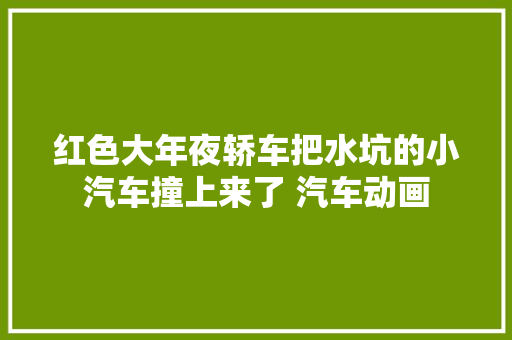 红色大年夜轿车把水坑的小汽车撞上来了 汽车动画