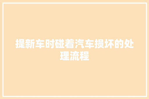 提新车时碰着汽车损坏的处理流程