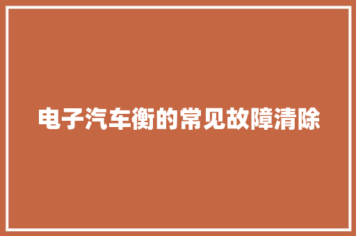 电子汽车衡的常见故障清除  第1张