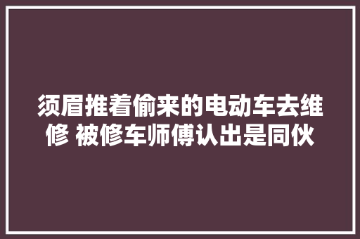 须眉推着偷来的电动车去维修 被修车师傅认出是同伙的车