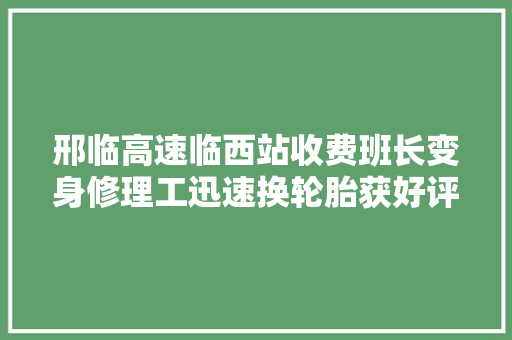 邢临高速临西站收费班长变身修理工迅速换轮胎获好评  第1张