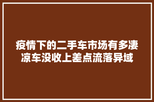 疫情下的二手车市场有多凄凉车没收上差点流落异域 汽车知识