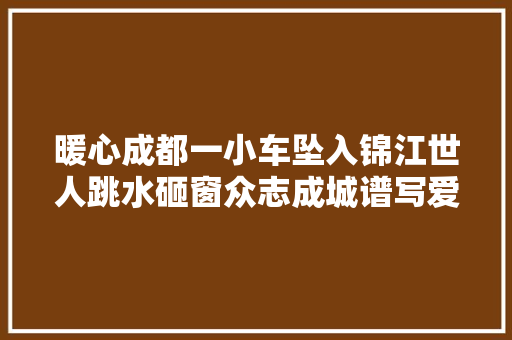 暖心成都一小车坠入锦江世人跳水砸窗众志成城谱写爱的赞歌