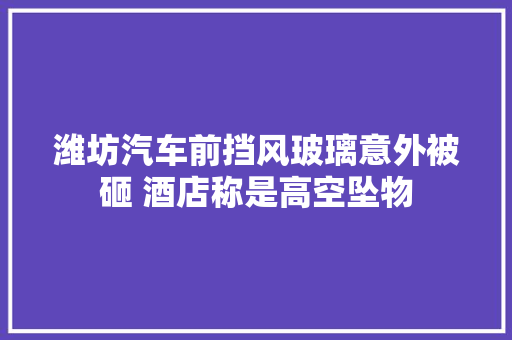 潍坊汽车前挡风玻璃意外被砸 酒店称是高空坠物  第1张