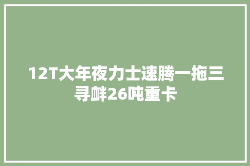 12T大年夜力士速腾一拖三寻衅26吨重卡  第1张