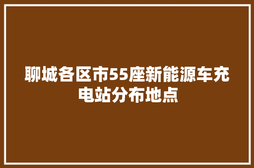 聊城各区市55座新能源车充电站分布地点