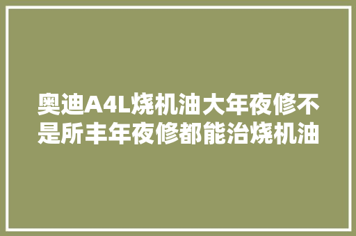 奥迪A4L烧机油大年夜修不是所丰年夜修都能治烧机油的得对路才行