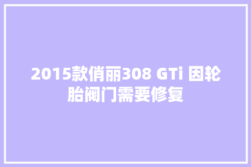 2015款俏丽308 GTi 因轮胎阀门需要修复