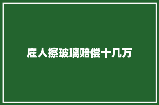 雇人擦玻璃赔偿十几万