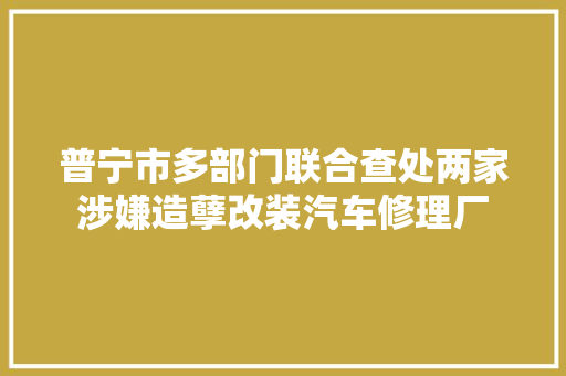 普宁市多部门联合查处两家涉嫌造孽改装汽车修理厂