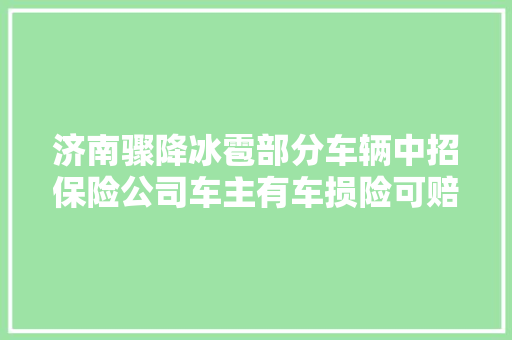 济南骤降冰雹部分车辆中招保险公司车主有车损险可赔付  记者帮办