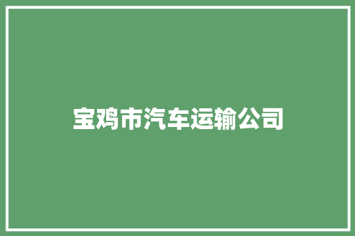 宝鸡市汽车运输公司  第1张