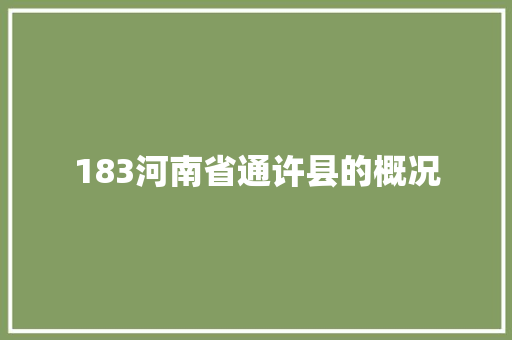 183河南省通许县的概况  第1张