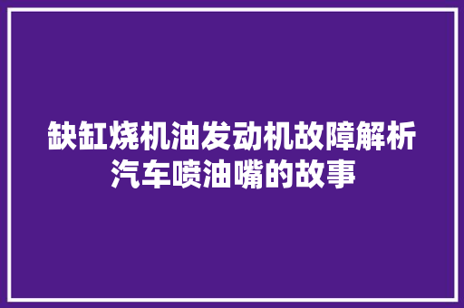 缺缸烧机油发动机故障解析汽车喷油嘴的故事