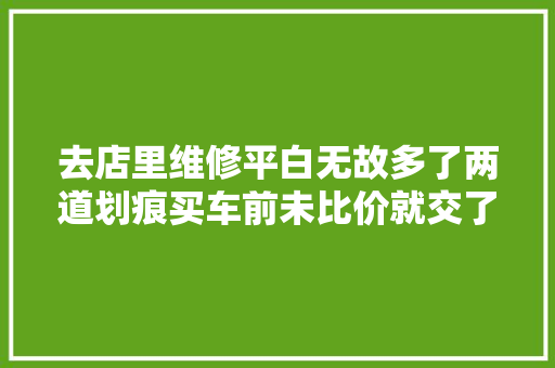 去店里维修平白无故多了两道划痕买车前未比价就交了定金投诉人纠结4S店也犯难 汽车知识