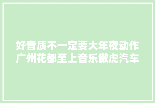 好音质不一定要大年夜动作广州花都至上音乐傲虎汽车音响改装