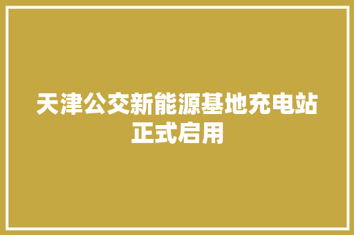 天津公交新能源基地充电站正式启用