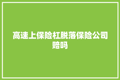 高速上保险杠脱落保险公司赔吗  第1张