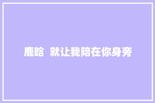 鹿晗  就让我陪在你身旁 休闲娱乐