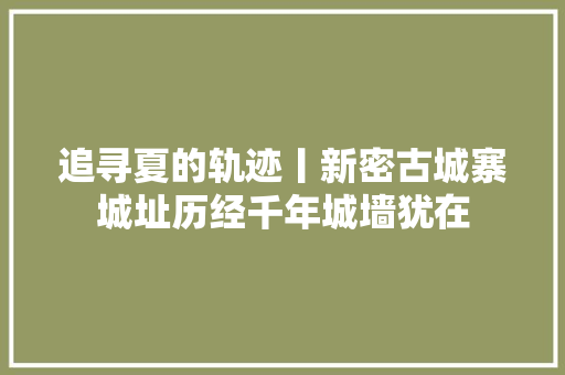追寻夏的轨迹丨新密古城寨城址历经千年城墙犹在  第1张