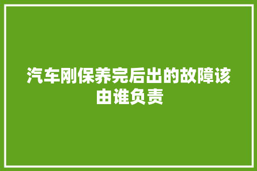 汽车刚保养完后出的故障该由谁负责