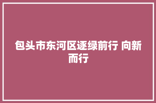 包头市东河区逐绿前行 向新而行 汽车知识