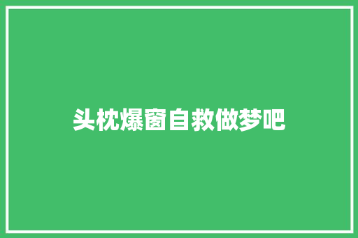 头枕爆窗自救做梦吧
