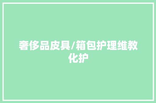 奢侈品皮具/箱包护理维教化护