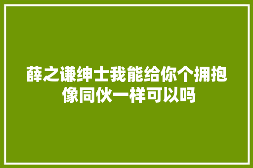 薛之谦绅士我能给你个拥抱 像同伙一样可以吗