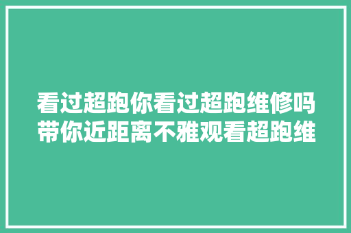 看过超跑你看过超跑维修吗带你近距离不雅观看超跑维修车间