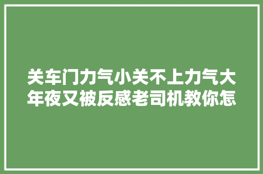 关车门力气小关不上力气大年夜又被反感老司机教你怎么办