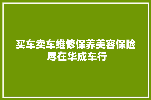 买车卖车维修保养美容保险 尽在华成车行