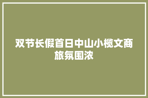 双节长假首日中山小榄文商旅氛围浓