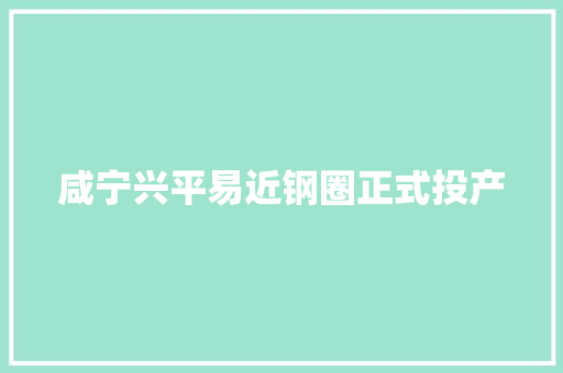 咸宁兴平易近钢圈正式投产