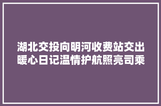 湖北交投向明河收费站交出暖心日记温情护航照亮司乘人员回家路