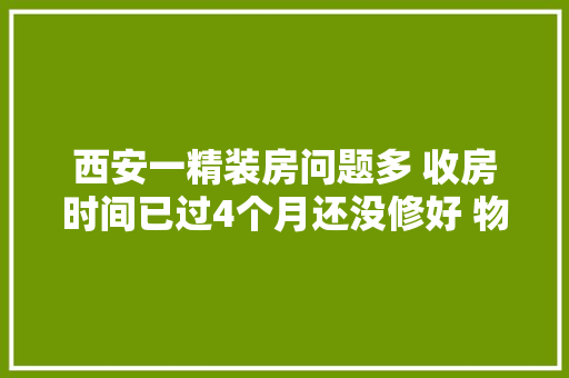 西安一精装房问题多 收房时间已过4个月还没修好 物业交物业费才给钥匙