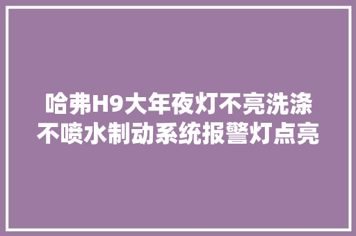 哈弗H9大年夜灯不亮洗涤不喷水制动系统报警灯点亮怎么修 汽车知识