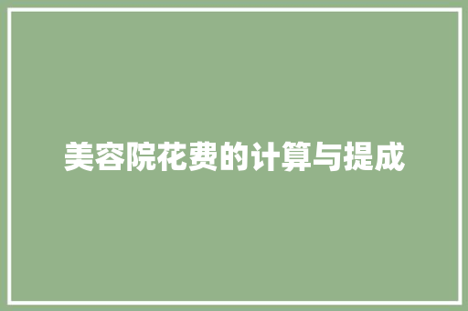 美容院花费的计算与提成