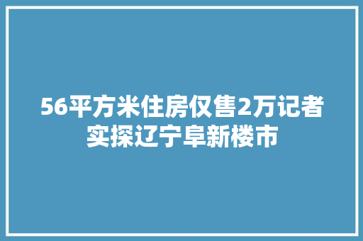 56平方米住房仅售2万记者实探辽宁阜新楼市