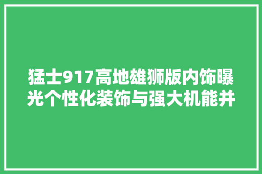 猛士917高地雄狮版内饰曝光个性化装饰与强大机能并存