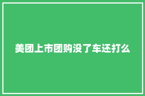美团上市团购没了车还打么